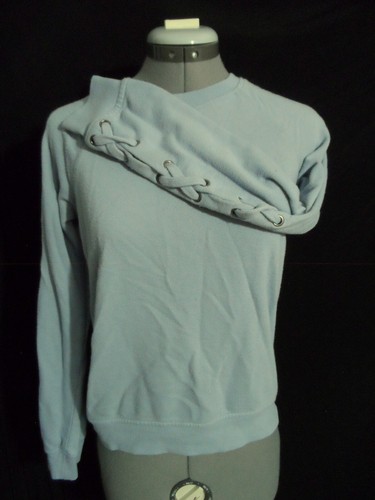 GARAGE Pullover Sweatshirt XS blau-lila Schnürärmel modern Pulli Sweate - Bild 2 von 7