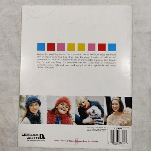 2004 More Fur 19 Knit Designs Leisure Arts 3774 Yarn Knitting Crochet Patterns - Picture 20 of 24