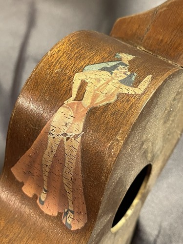 Antique Harmony Ukulele w/ Hula & Pinup Decals Uke Art not working - Picture 6 of 15