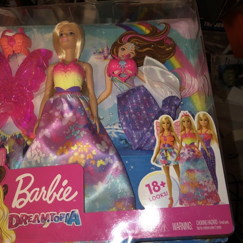 BARBIE DREAMTOPIA butterfly wings clothes 18+ looks Mattel 2019 (damaged Box) - Picture 3 of 5