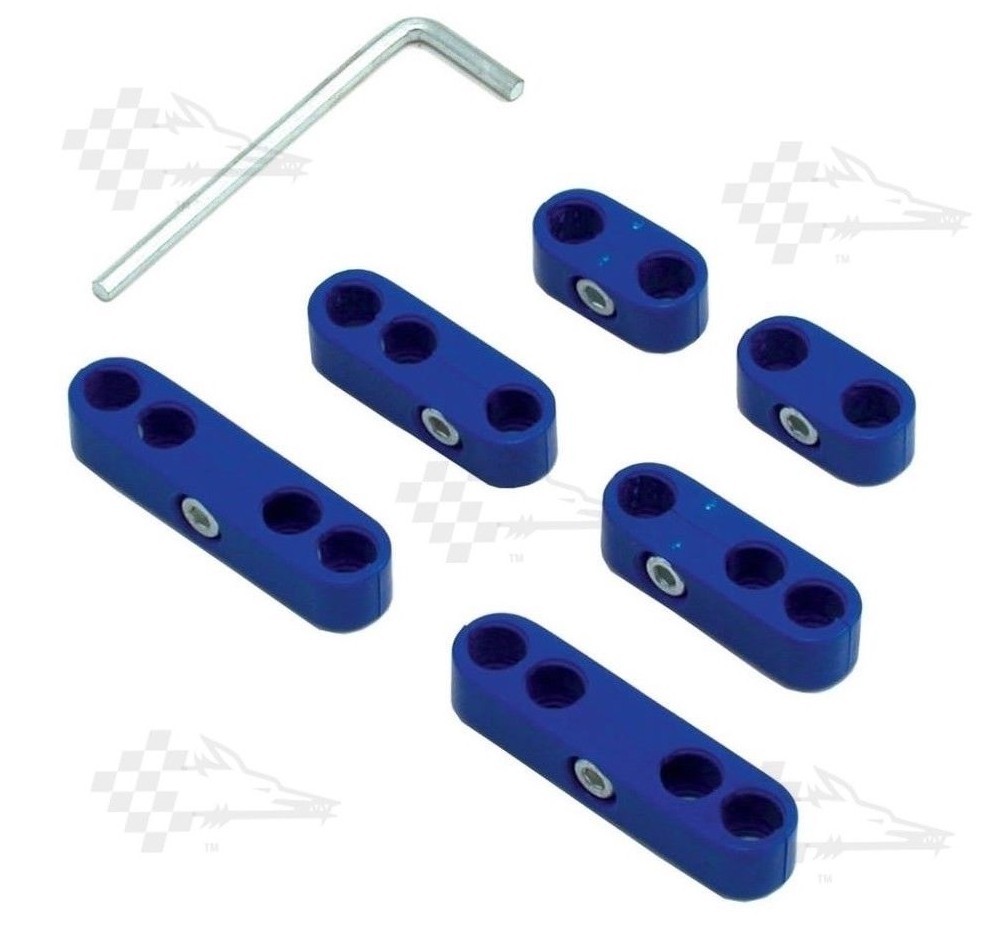 Blue Pro Style Ignition Lead / Wire Separators Fits 8mm 9mm Leads
