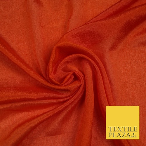 OVER 40 COLOURS - Premium Silky Crinkle Georgette Sheer Dress Drape Fabric 44" - Picture 19 of 45