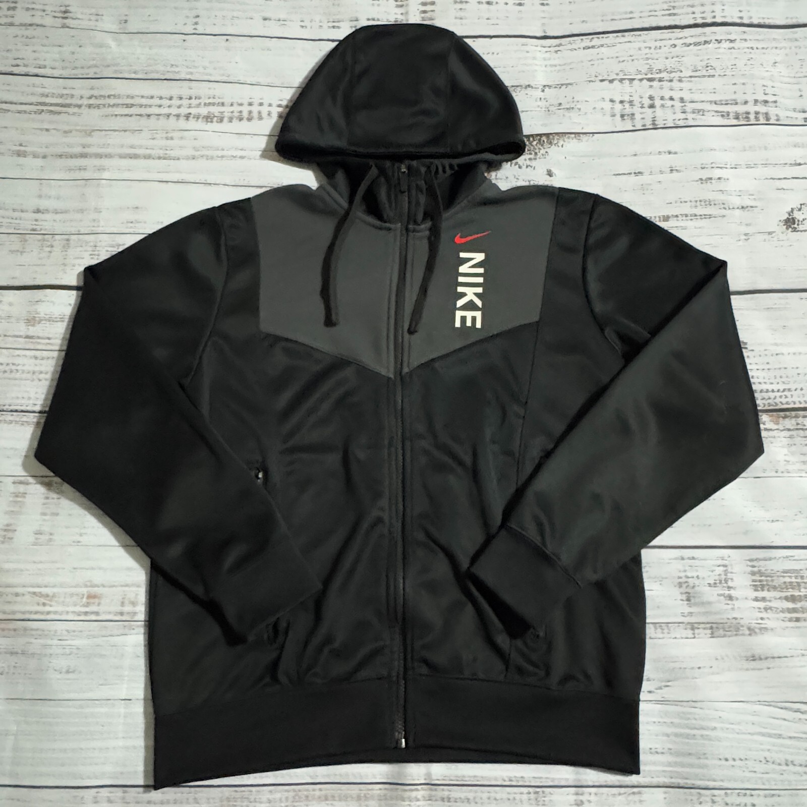 SACAI X NIKE Nike Felpa con Cappuccio Track Jacket Full Zip Nero e Grigio Uomo Taglia S