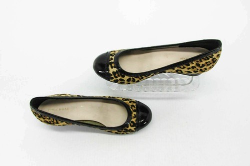 Zapato de mujer Cole Haan Elsie talla 7C marrón leopardo puntera tacón de cuña usado qp - Imagen 9 de 12