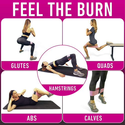 Resistance Bands for Working Out with Workout Bands Guide. 4 Booty Bands for Wom - Picture 6 of 12