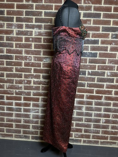Bellville Sassoon wunderschönes Vintage Abendkleid mit Pailletten verziert Abiball UK12 - Bild 5 von 11