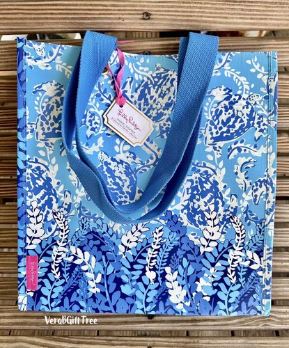 Lilly Pulitzer Market Tote TURTLEY AWESOME BLUE Shopper Bag Reuse ECO NWT RARE!! - Picture 6 of 6
