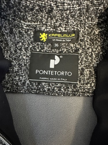 KAPELMUUR /PONTETORTO Fabric Made In Italy Bike Jacket Women Size 36 Wool Trim - Picture 11 of 13