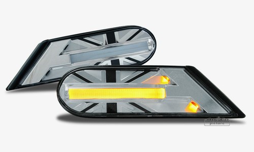 AuCo LED Seitenblinker Blinker Schwarz Black für Mini Cooper R55 R56 R57 R58 R59