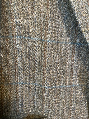 VTG Pierre Cardin Brown Multicolor Window Pane Blazer Wool Tweed Chest 48” W 45” - Picture 3 of 9