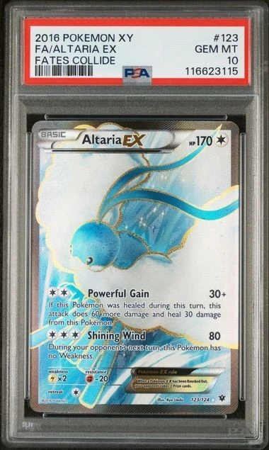 2016 POKEMON XY FATES COLLIDE #123 FULL ART/ALTARIA EX PSA 10 POP 175 RARE WOW