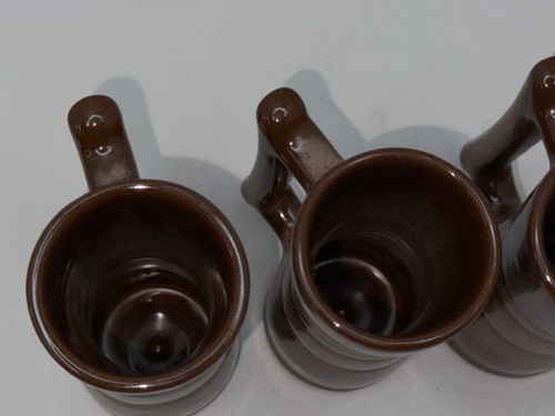 Vintage Frankoma Expresso Chocolate Cappucino Cups Mugs Plainsman Brown #26DC - Picture 5 of 8