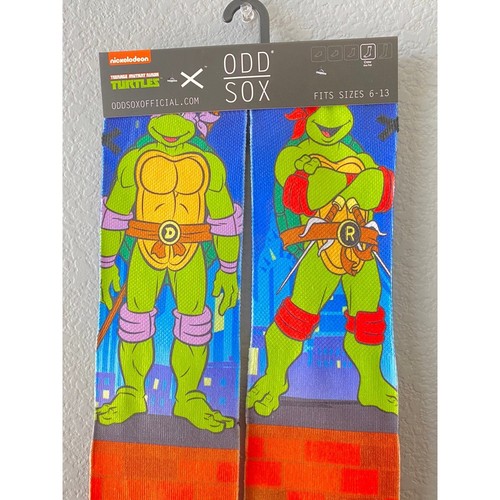 New Teenage Mutant Ninja Turtle Odd Sox Size 6-12 Soft Fall/Winter Socks  - Picture 1 of 5