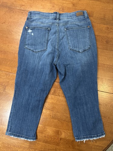 Judy Blue Jeans Damen Größe 16 W Skinny Fit Capri Blau Denim Stretchbund - Bild 12 von 15