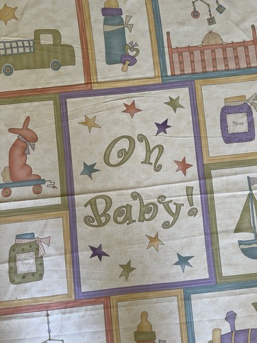MODA Oh Baby Sandy Gervais - Panel 22”x23” Pink Baby Food Fat Quarter, Scrap VTG - Picture 3 of 11