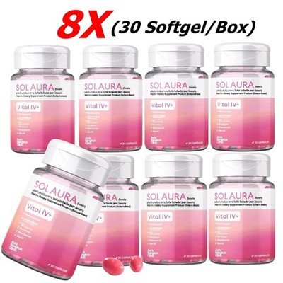 8X SOLAURA Vital IV+ Dietary Supplement Grape Seed Extract Bright Aura Skin Care