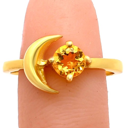 18K Gold Over Brass Natural Gemstone Round Shape Ring s.5-8 RM1748 TGR1004 - Picture 40 of 51