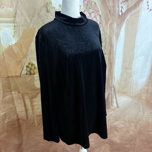 NEW Eloquii high neck Black Velvet Top Size 18 - Picture 5 of 9