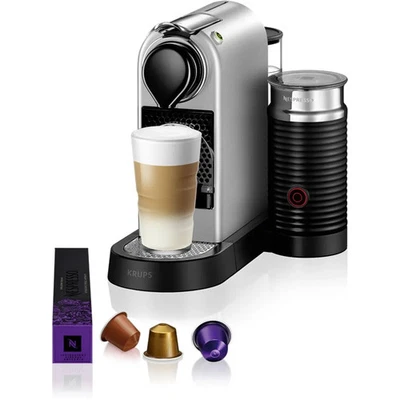 Krups XN761B Nespresso New CitiZ & Milk Kapselmaschine Silber/Schwarz