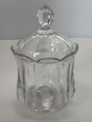 Heisey Paneled Colonial Clear Jar with Lid #342 Sugar Jam Fruit Jar EAPG 1906-29