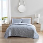 Stone Cottage Willow Way Ticking Stripe Cotton Blue 3 Piece Quilt Set-Full/Queen