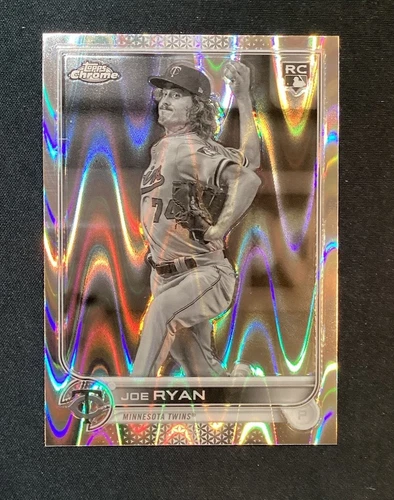 2022 Topps Chrome Joe Ryan RC Rookie Black & White RayWave #48 Twins
