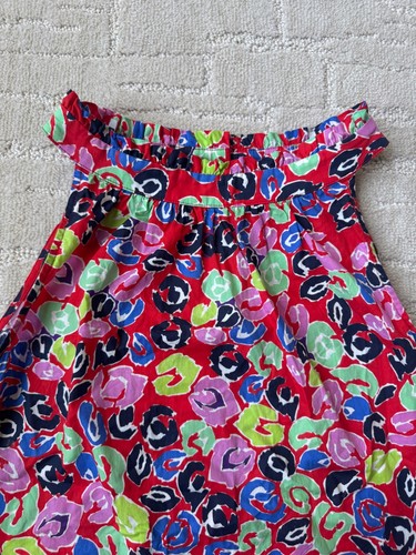 SARA CAMPBELL Ruffle High Neck Leopard Print Blouse Size M Button Back Red - Picture 5 of 8