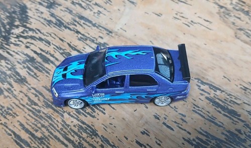 HTF Racing Champions Fast and Furious 2001 Mitsubishi Evolution VII Blue FLAMED - Picture 4 of 24