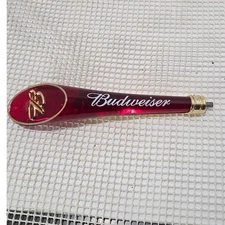 Budweiser beer signature prestige tap handle Bell on string red fair condit