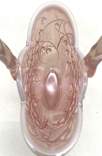Vtg. Fenton Pink Opalescent Lily of the Valley Carnival Glass Footed Basket - Picture 2 of 6