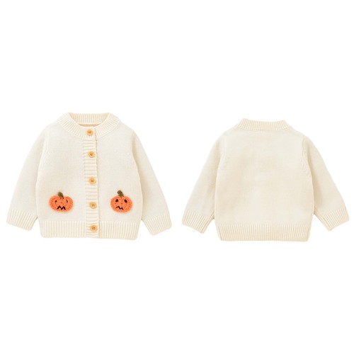 Baby Girls Sweater Elk Fun Cardigan Fall Knitted Jacket Round Neck Halloween - Picture 31 of 52