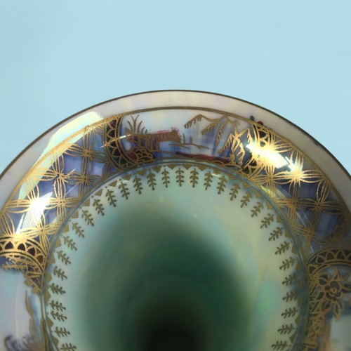 Um 1920 Wedgwood Fairyland Glanzware Drache verziert 8" Vase - Bild 6 von 9