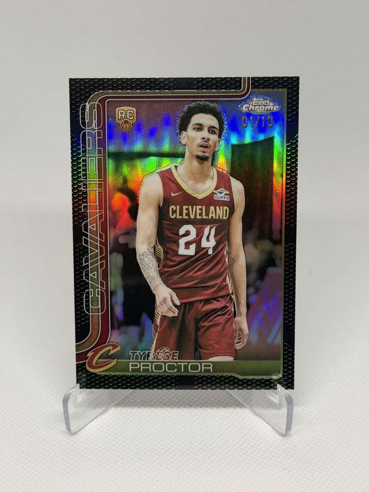 Tyrese Proctor 2025-26 Topps Chrome #300 Black Refractor Rookie RC /10 Duke Cavs