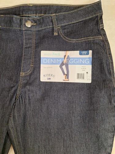 Lee Riders Womens Large 12/14 Pull On Legging Jegging Jeans 34x29 Dark Rinse NWT - Picture 2 of 12