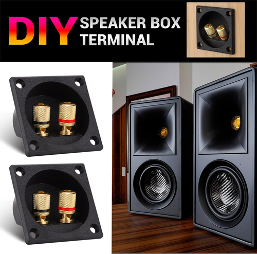 Facmogu 2PCS 2.2 Inch Square 2-Way Speaker Box Terminal Cup with Banana Plugs, S - Picture 6 of 12