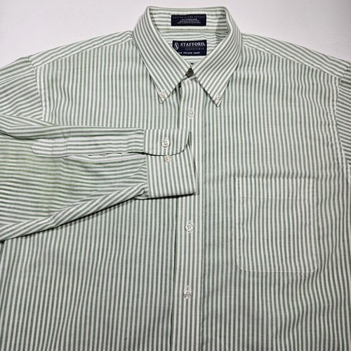 Menge 9 Stafford Herren Elegant Freizeit 16,5 Oxford Baumwolle Langarm Preppy Arbeit - Bild 2 von 19