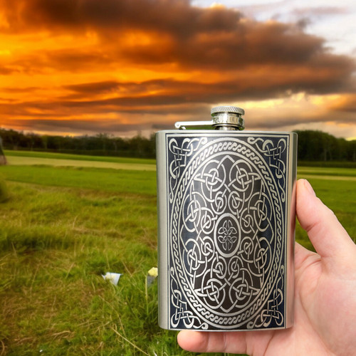 8 Unzen Celtic Design Edelstahl Flachmann - Bild 8 von 9