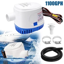 12V 1100GPH Automatic Submersible Boat Bilge Water Pump With Auto Float Switch