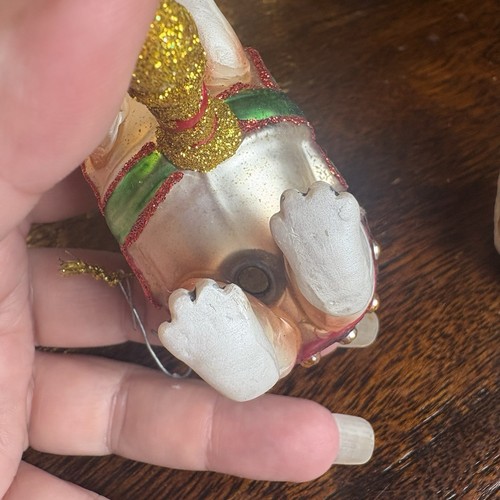 VTG Glass Hand Blown Christmas Ornaments Polar Bear Carousel & Sled W/Penguins - Picture 5 of 12