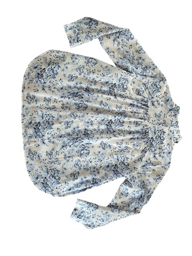 J.Jill Long Sleeve Button Front Shirt Size S Petite Pink Blue Floral Cotton Top - Picture 4 of 8