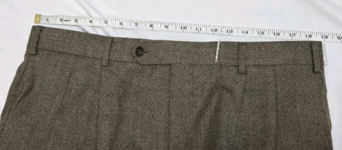 Jos. nuovo con etichetta A. Pantalone uomo lana marrone Bank Signature Collection Windsor 37x30 etichetta 38 - Foto 4 di 15