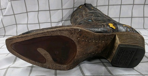 Stivali da cowboy vintage da donna Corral - stampa farfalla nera - taglia 9,5M - Foto 10 di 16