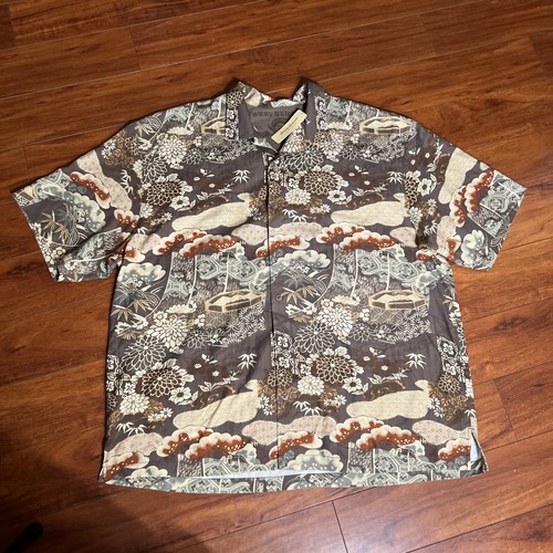 Tommy Bahama Marrón Hawaiano Floral Fuji Jardín Seda Botón Camisa Para Hombre 2XL NUEVO - Imagen 4 de 10