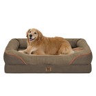 Orthopedic Xl Large Dog Bed - Removable Bolster & Waterproof Washable Cover f.