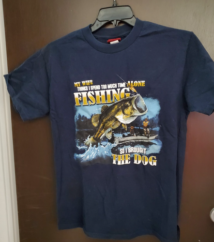 Lost Creek Outfitters Vintage blau Angeln T-Shirt mit Grafikdruck ~ Medium - Bild 1 von 5