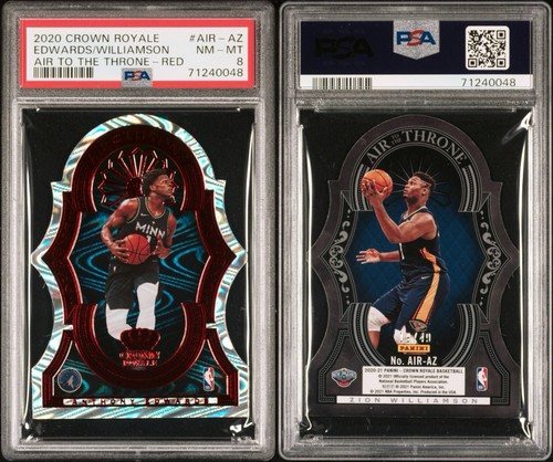 2020 CROWN ROYALE EDWARDS/WILLIAMSON AIR TO THE THRONE RED DIE CUT /49 PSA 8 - Picture 1 of 3