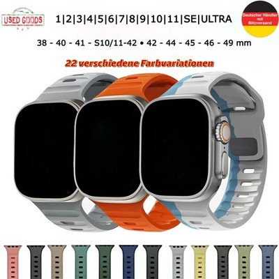 Uhrenarmband Silikon für Apple Watch Series 1-7 8 9 10 11 SE ULTRA Sport Watch