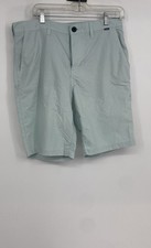 Hurley Mens Light Green Flat Front Slash Pockets Chino Shorts Size 32