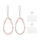 2 szt. Charm telefonu Pasek na nadgarstek Naturalny kamień szlachetny Smycz telefoniczna z zakładką Czerwony