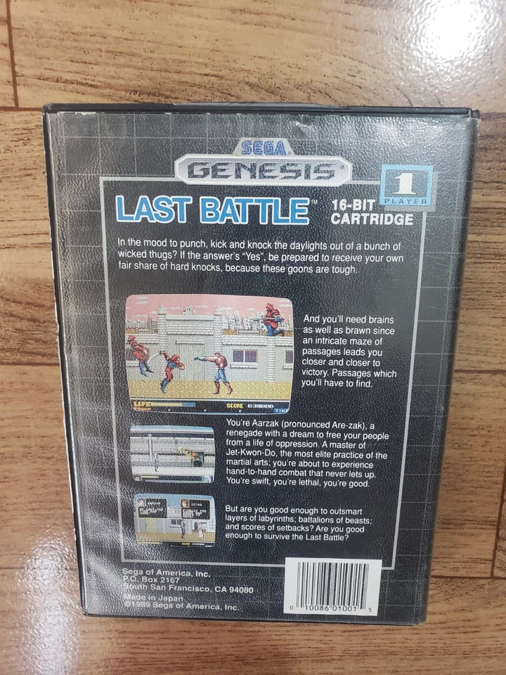 Last Battle Sega Genesis 1990 Game And Case Authentic Tested - Image 4 of 4